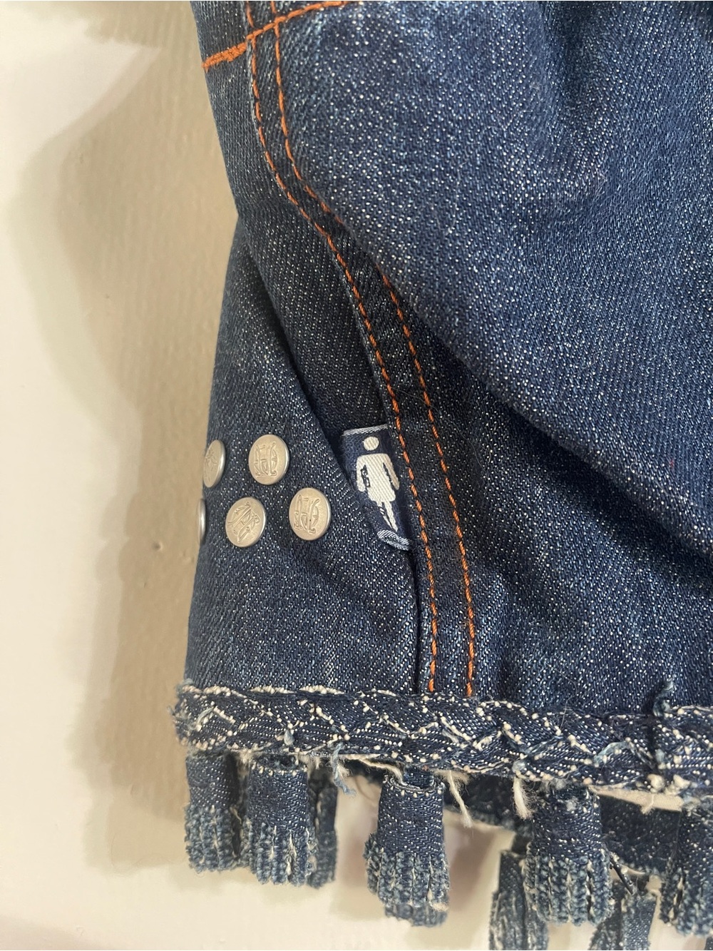 JPG Jean Paul Gaultier Fringe Studded Denim Vest Jacket - Picture 6 of 8